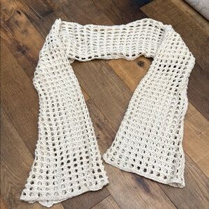 ROMWE Cream Open Weave Scarf